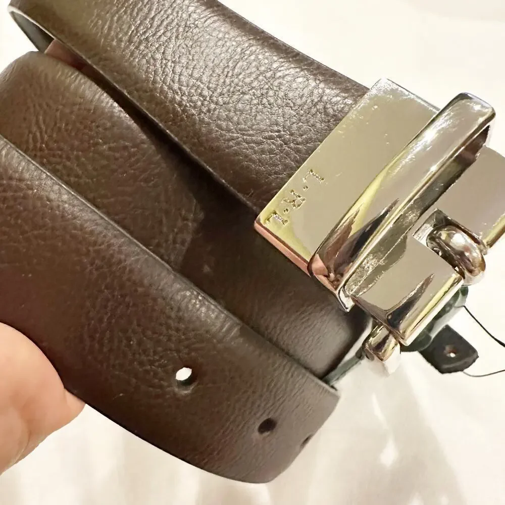 Lauren Ralph Lauren Faux Leather Reversible Belt Black/Brown Size 34